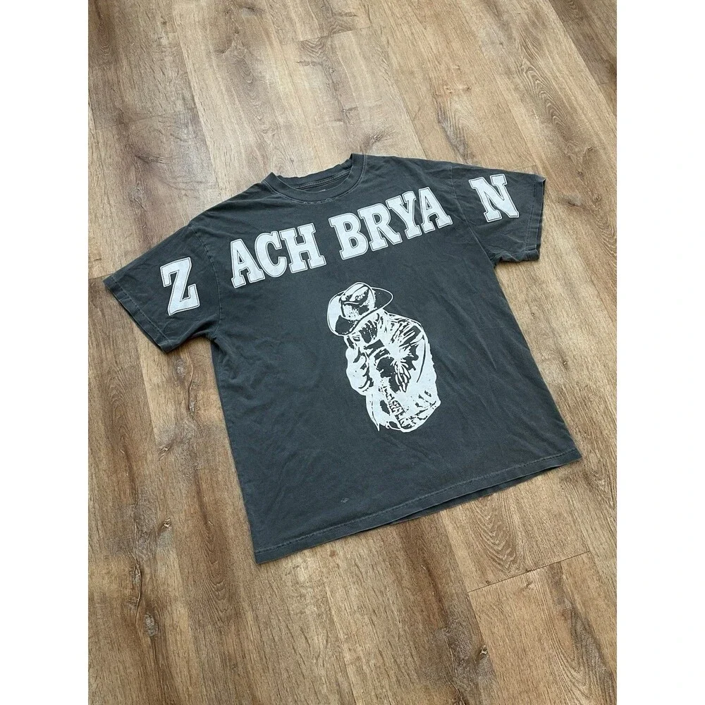 Zach Bryan Burn Burn Burn Buckeye Tour Shirt Tee Gray Large Concert Promo Merch